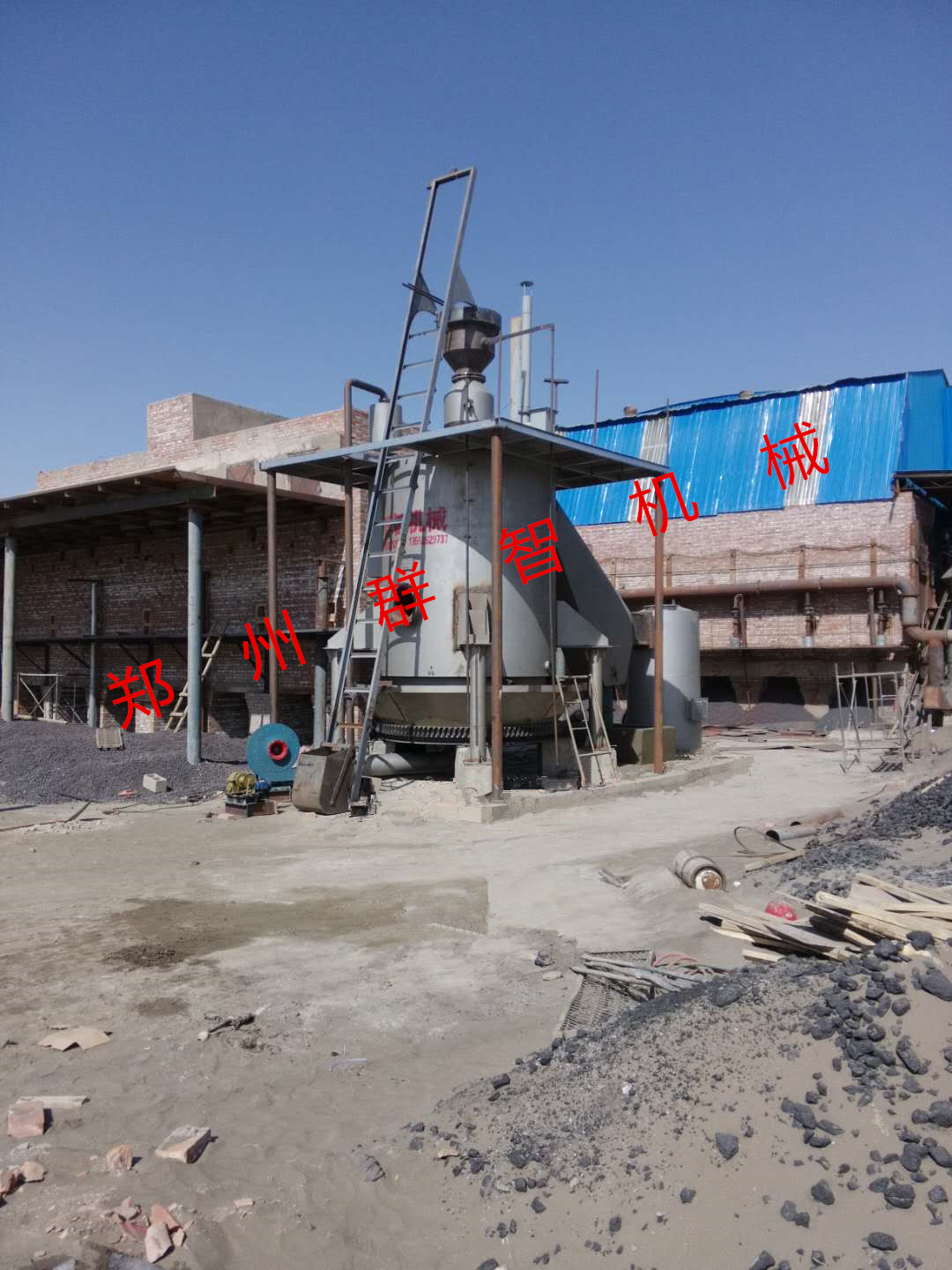 新疆3.4米煤气发生炉现场